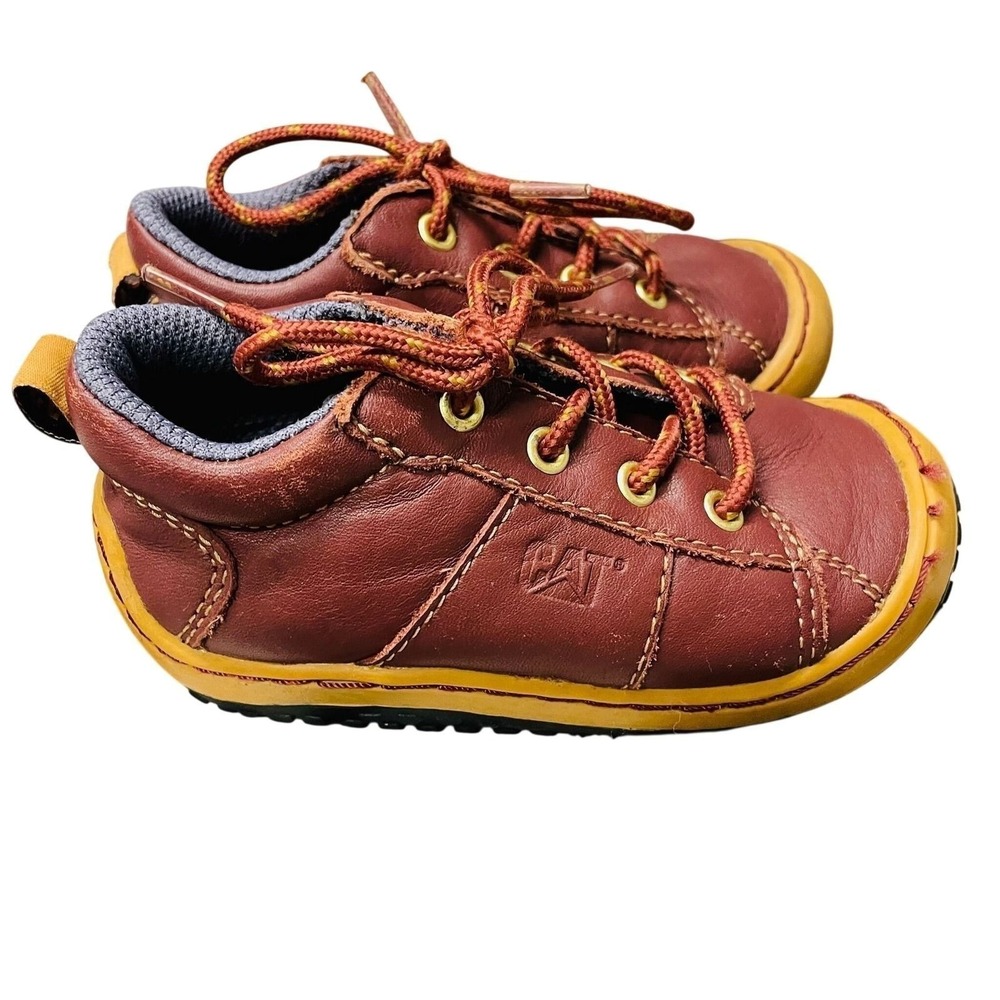Caterpillar Leather Boots Burgundy Lace Up Toddler Kids Size 6